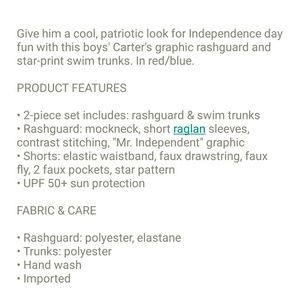 Carter's Swim - Carter's 4th July rashguard swimsuit Carter's Swim - Carter's 4th July rashguard swimsuit